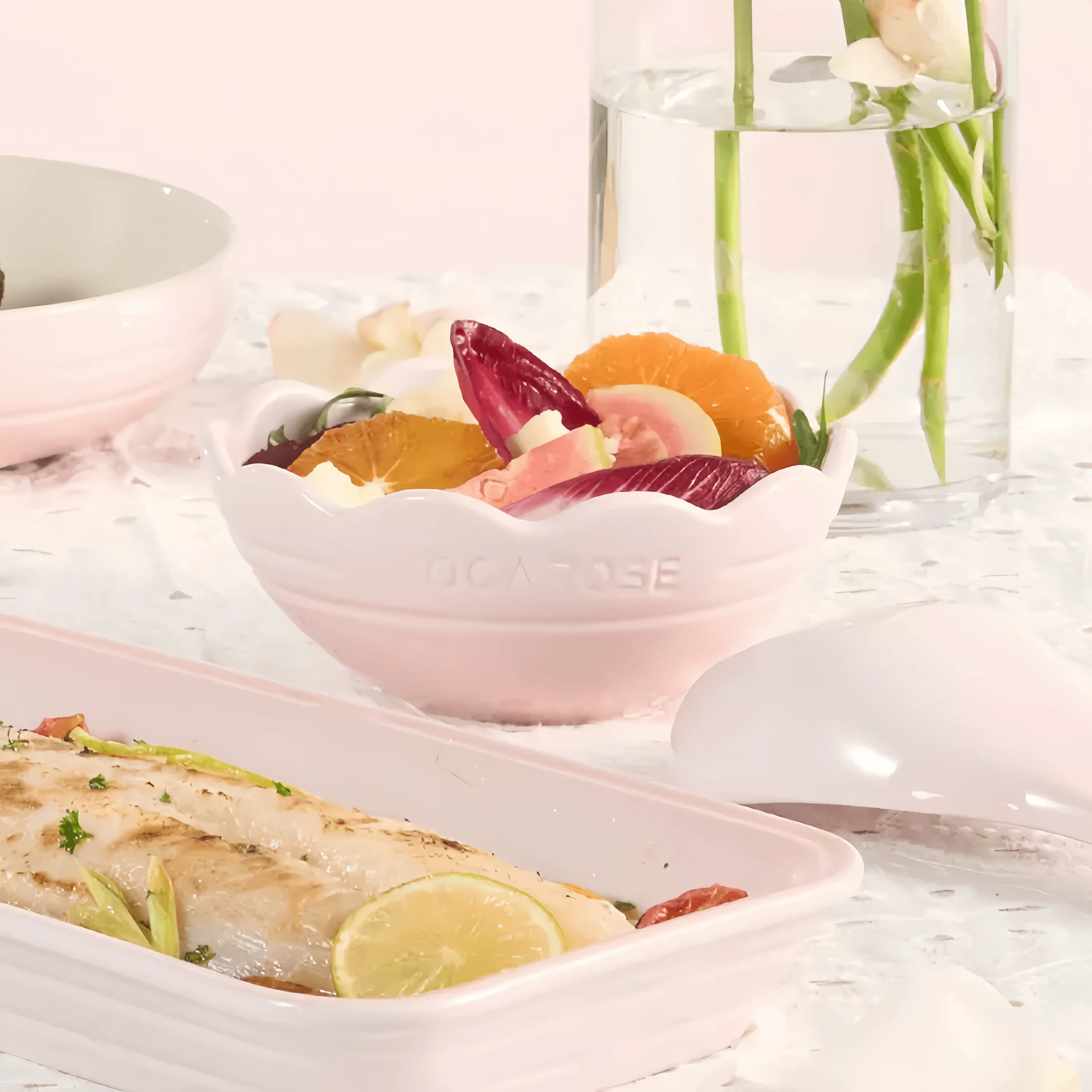 Mocarose Bowls & Plates & Elegance Dinnerware Set