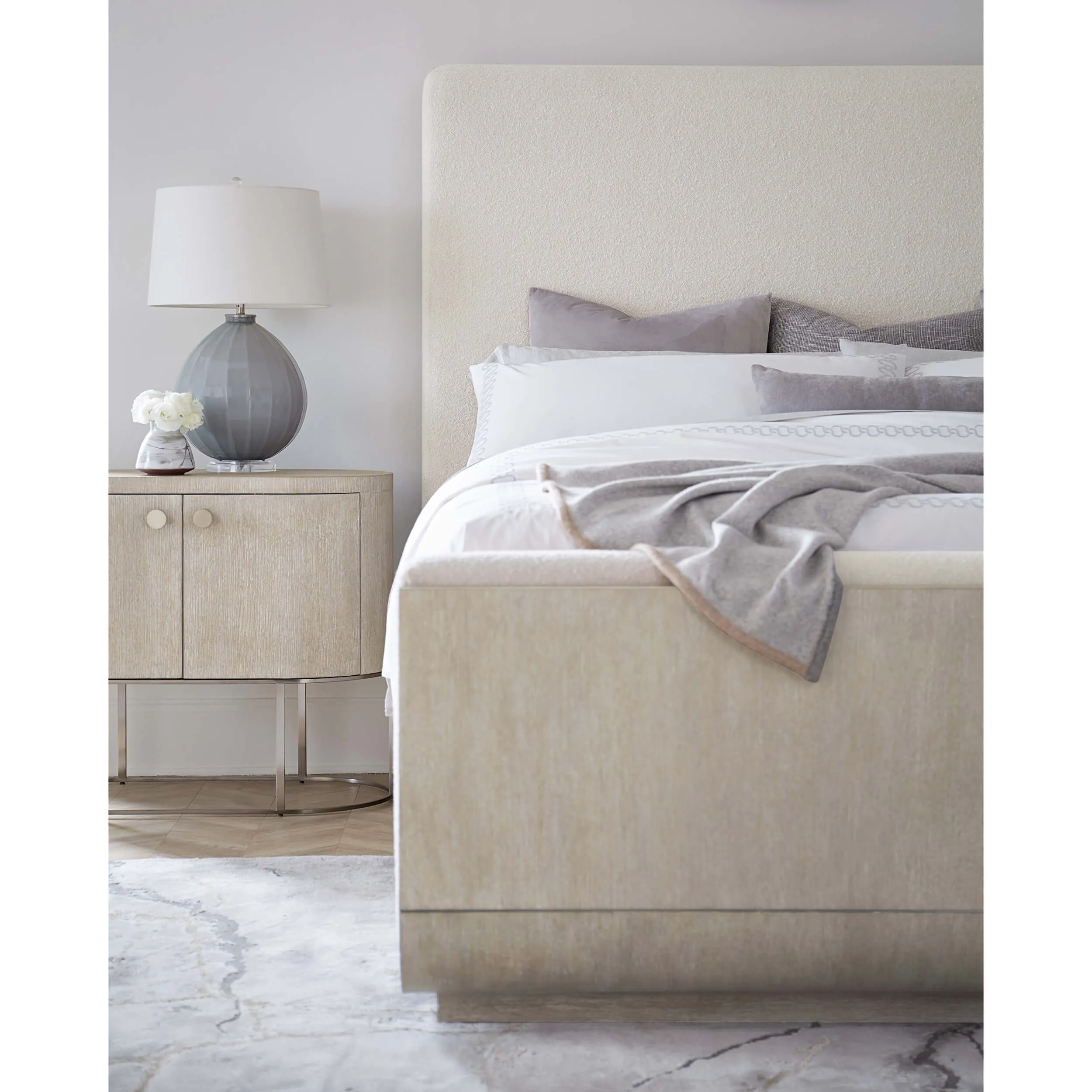 Modern Mood Upholstered Panel Bed, Inverness Natural/Diamond