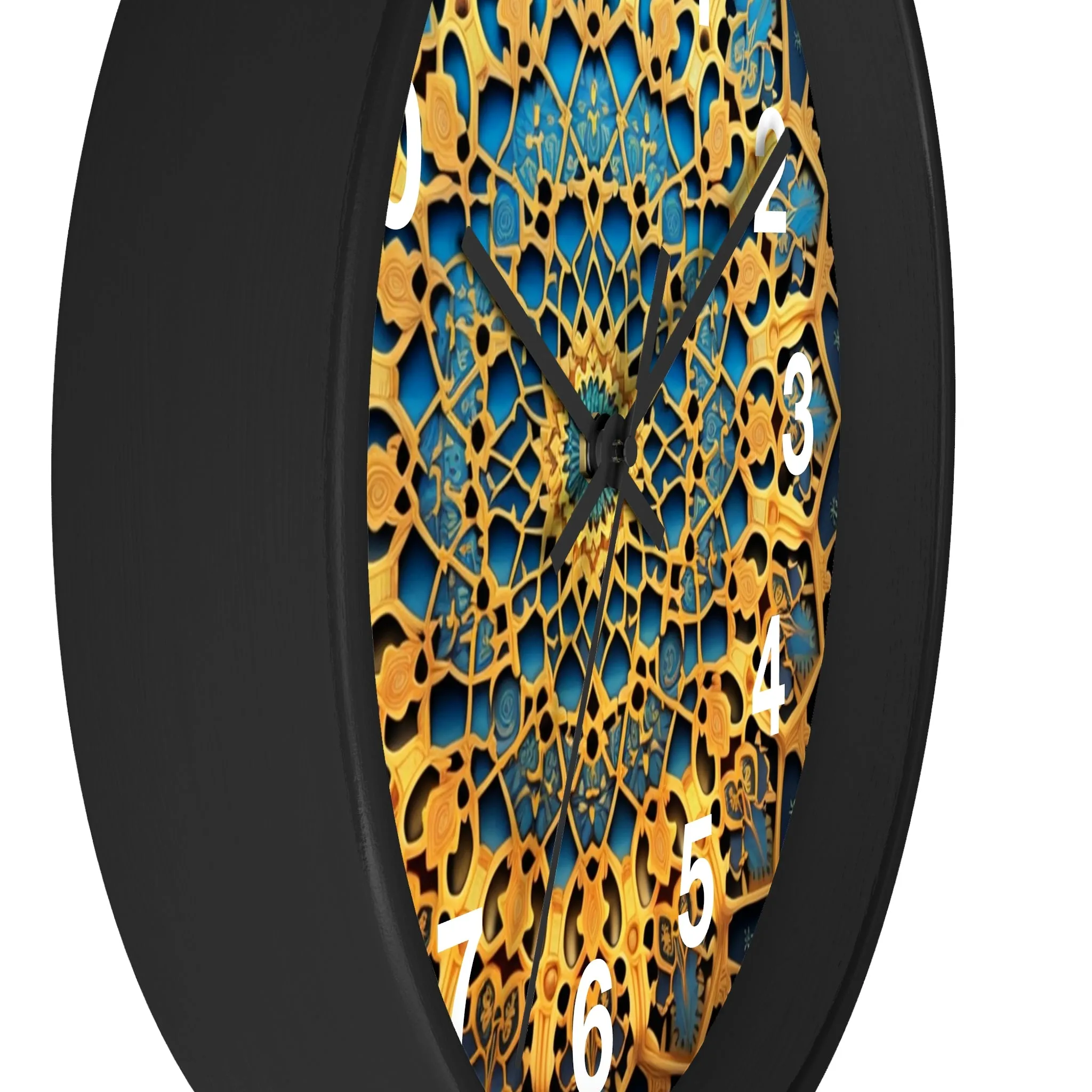 Muqarnas pattern Wall Clock w/ numbers