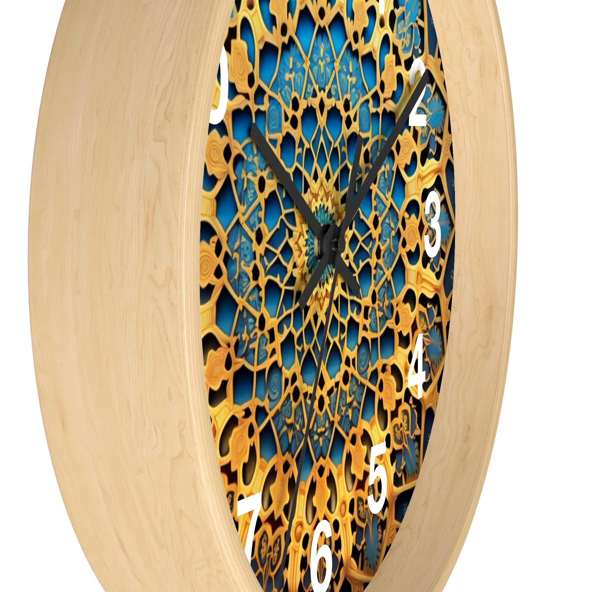 Muqarnas pattern Wall Clock w/ numbers