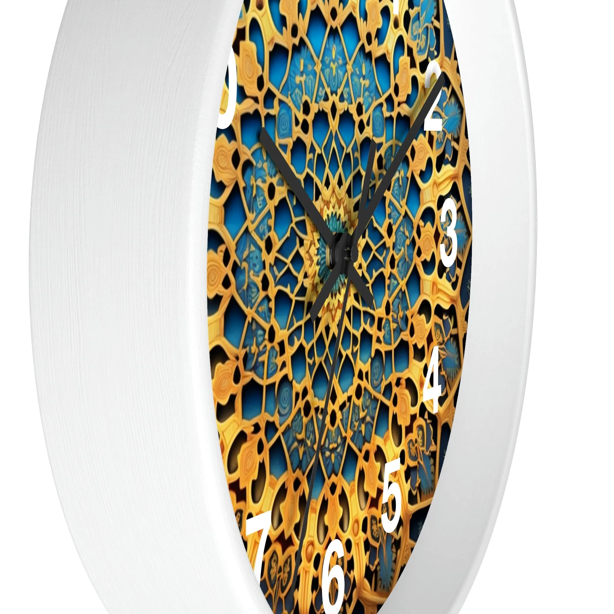 Muqarnas pattern Wall Clock w/ numbers