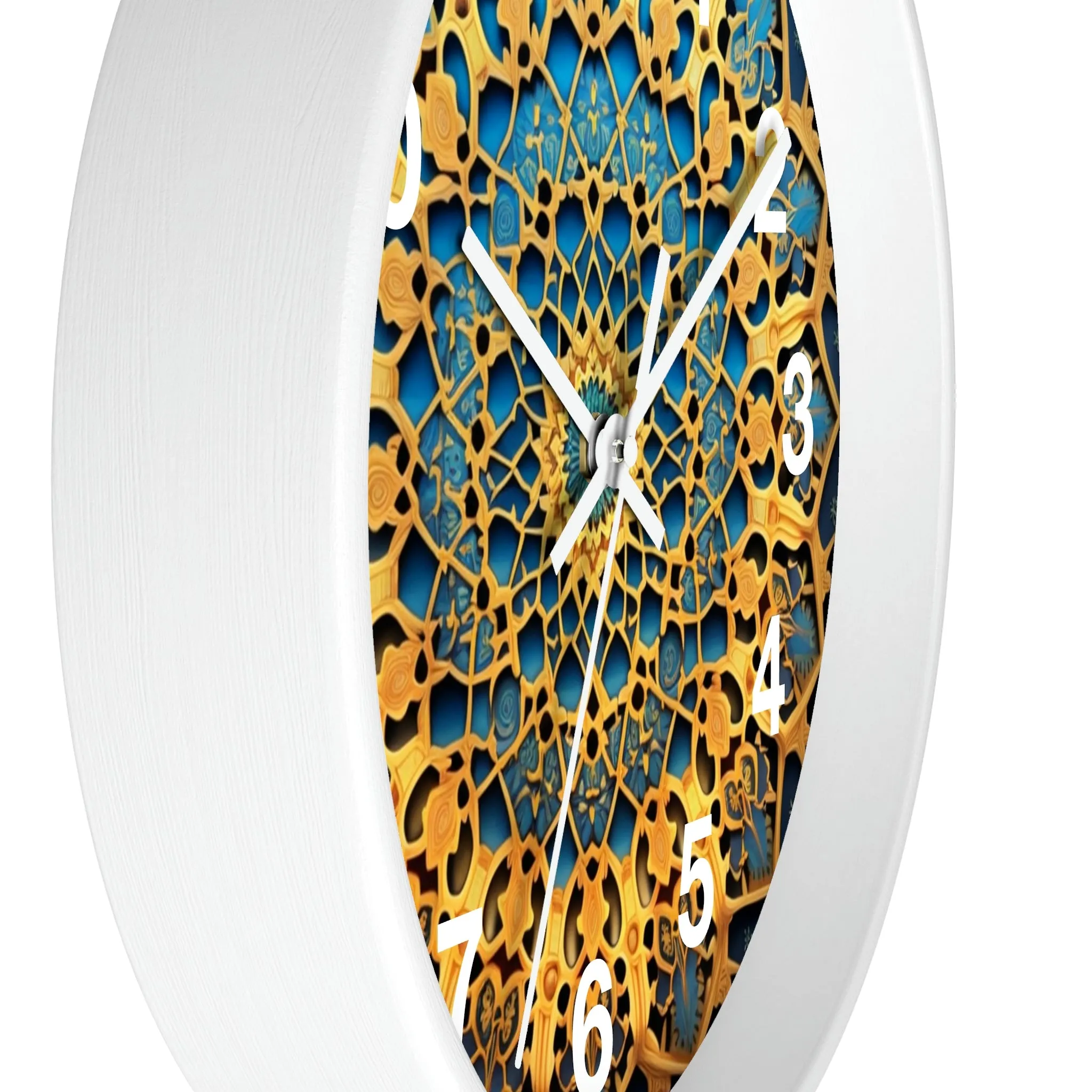 Muqarnas pattern Wall Clock w/ numbers