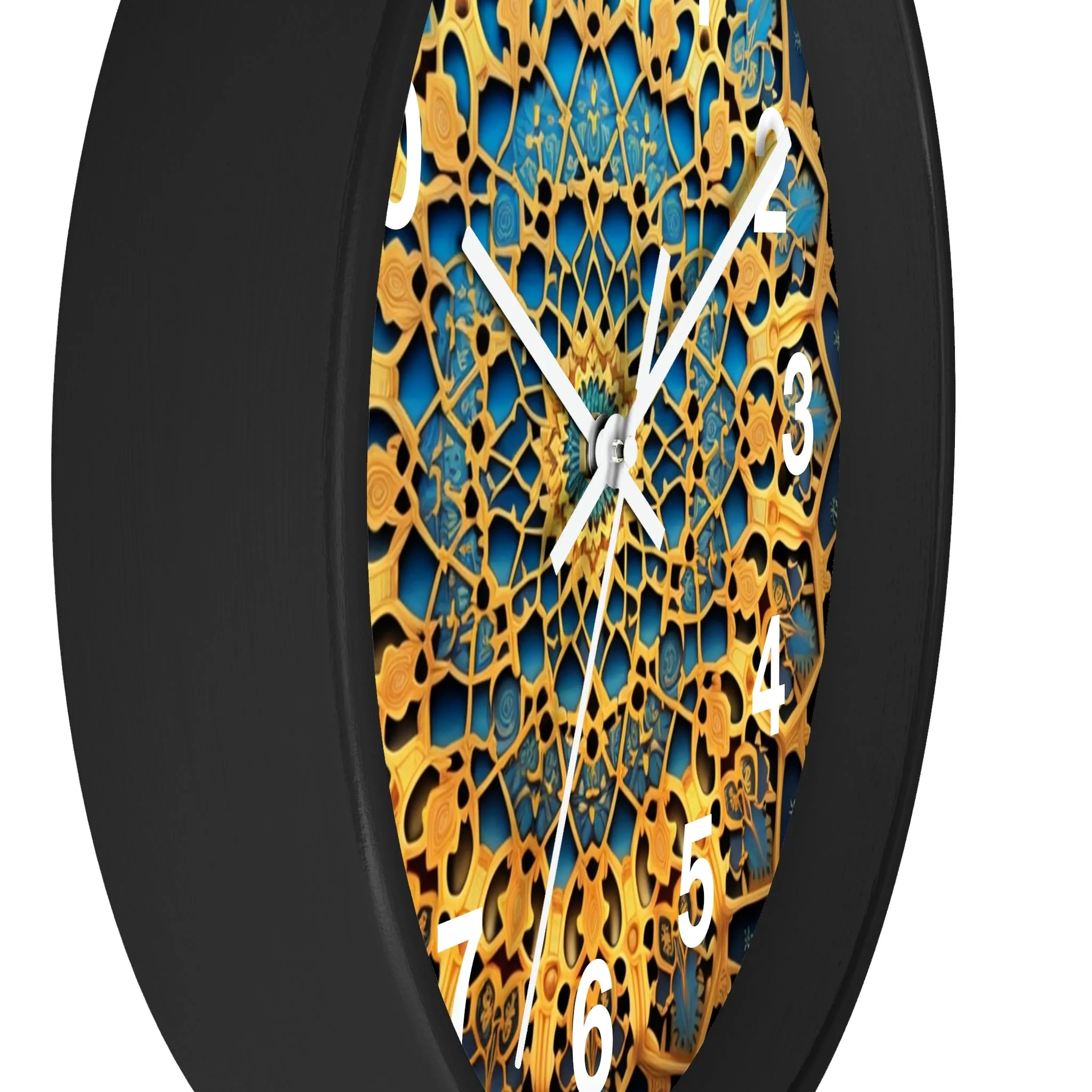 Muqarnas pattern Wall Clock w/ numbers