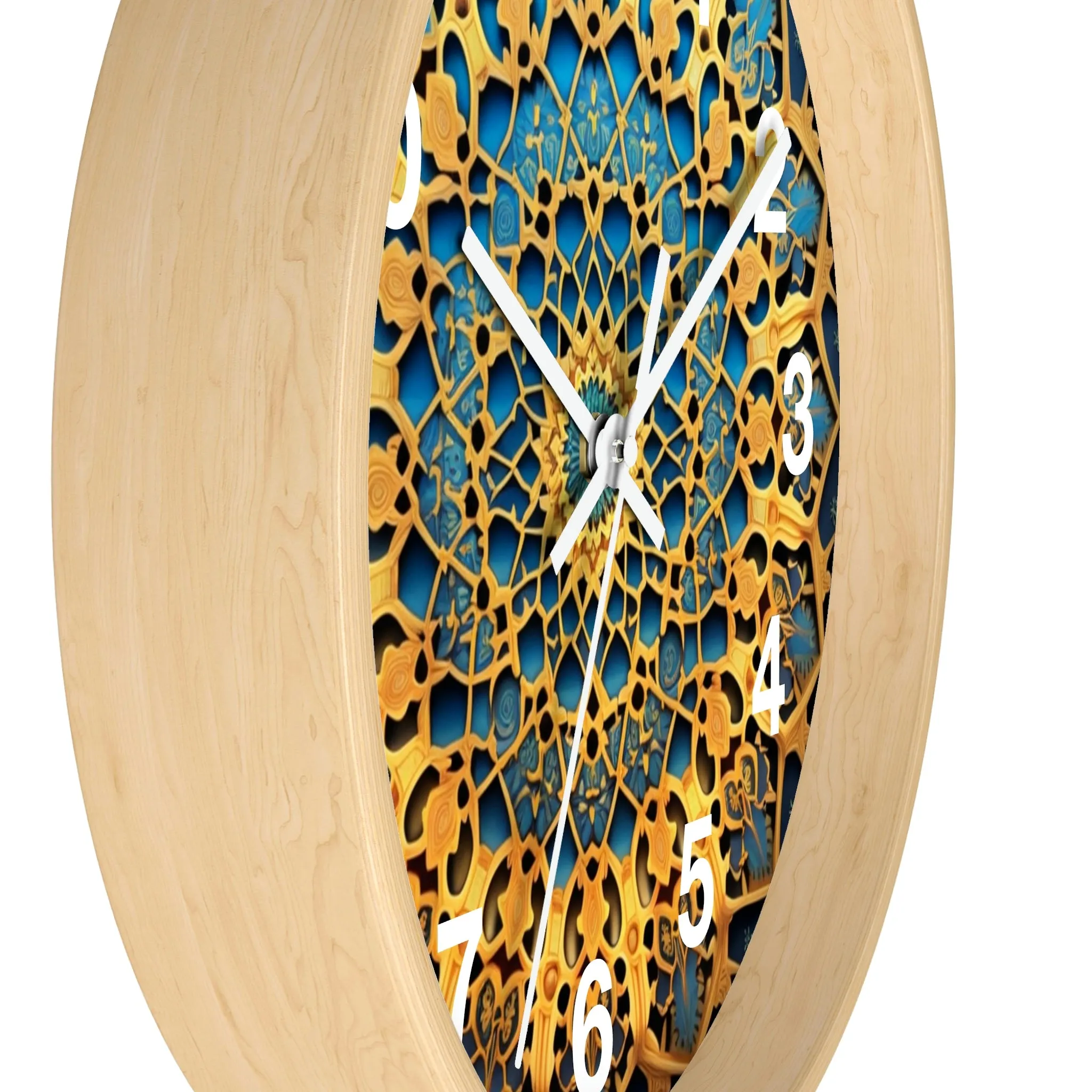 Muqarnas pattern Wall Clock w/ numbers