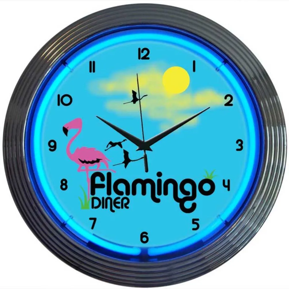 Neonetics FLAMINGO DINER NEON CLOCK