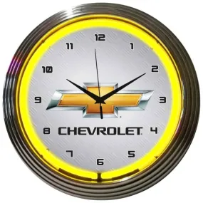 Neonetics GM CHEVROLET YELLOW NEON CLOCK