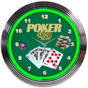 Neonetics POKER GREEN NEON CLOCK
