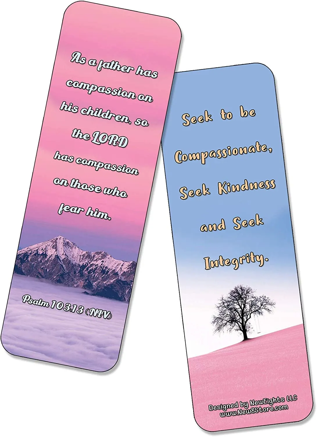 NewEights Famous Verses and Quotes on Compassion (30-Pack) – Daily Motivational Card Set – Collection Set Book Page Clippers – Ideal for Church Events