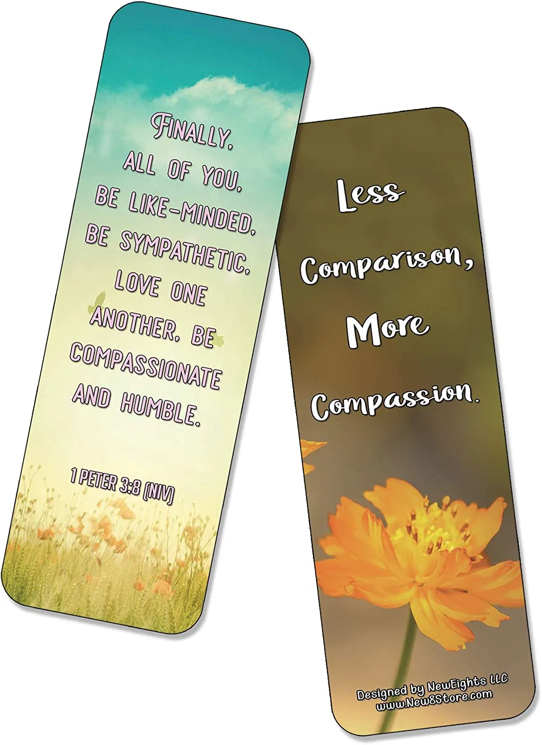 NewEights Famous Verses and Quotes on Compassion (30-Pack) – Daily Motivational Card Set – Collection Set Book Page Clippers – Ideal for Church Events