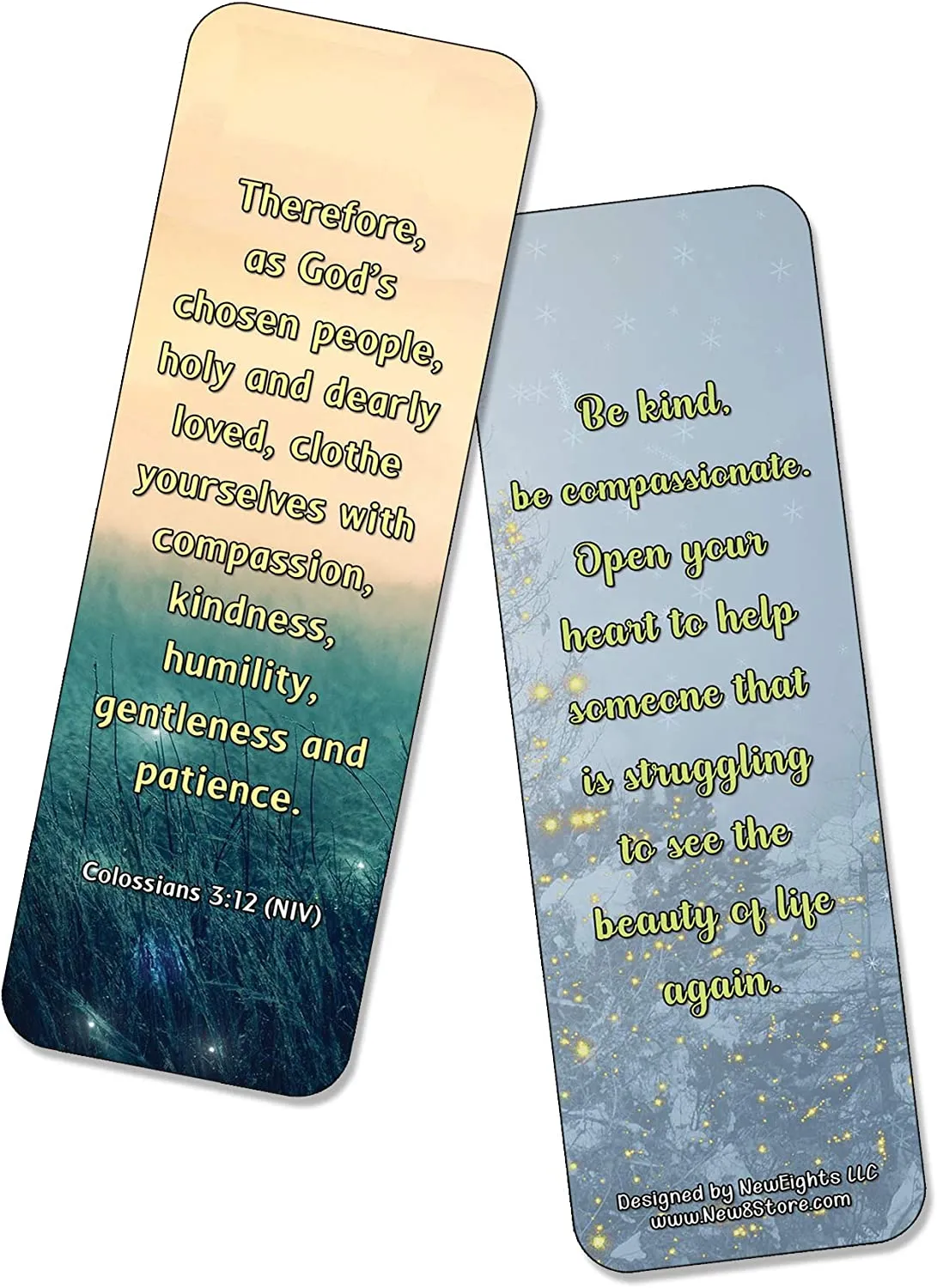 NewEights Famous Verses and Quotes on Compassion (30-Pack) – Daily Motivational Card Set – Collection Set Book Page Clippers – Ideal for Church Events