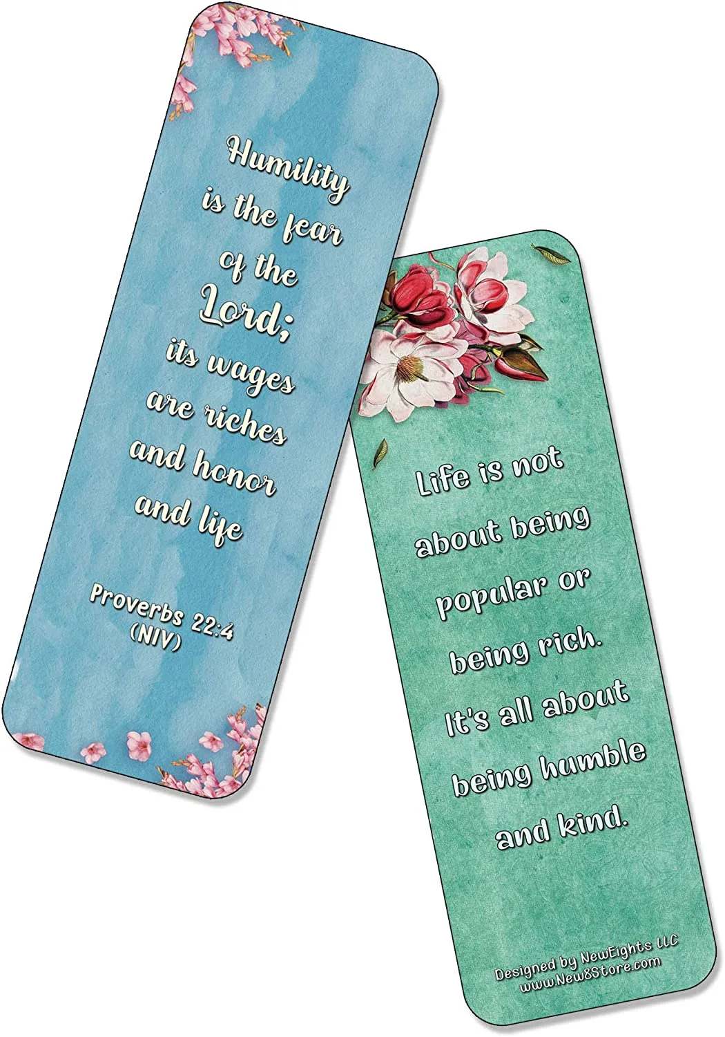 NewEights Famous Verses and Quotes on Humility (12-Pack) – Daily Motivational Card Set – Collection Set Book Page Clippers – Ideal for Church Events