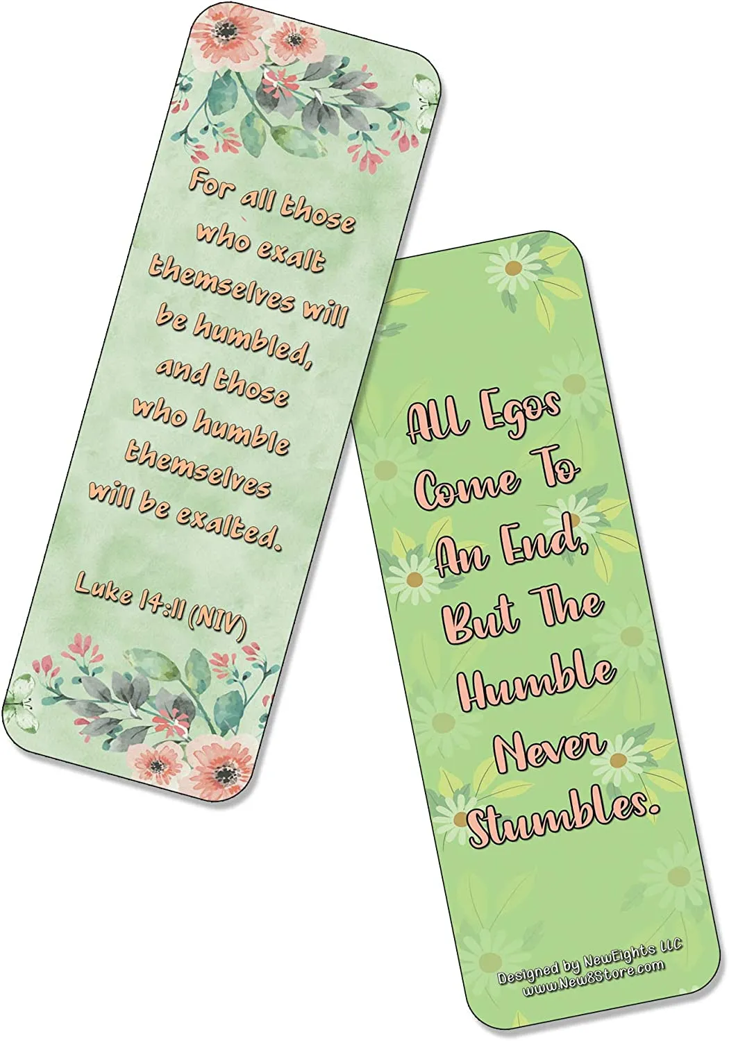 NewEights Famous Verses and Quotes on Humility (12-Pack) – Daily Motivational Card Set – Collection Set Book Page Clippers – Ideal for Church Events