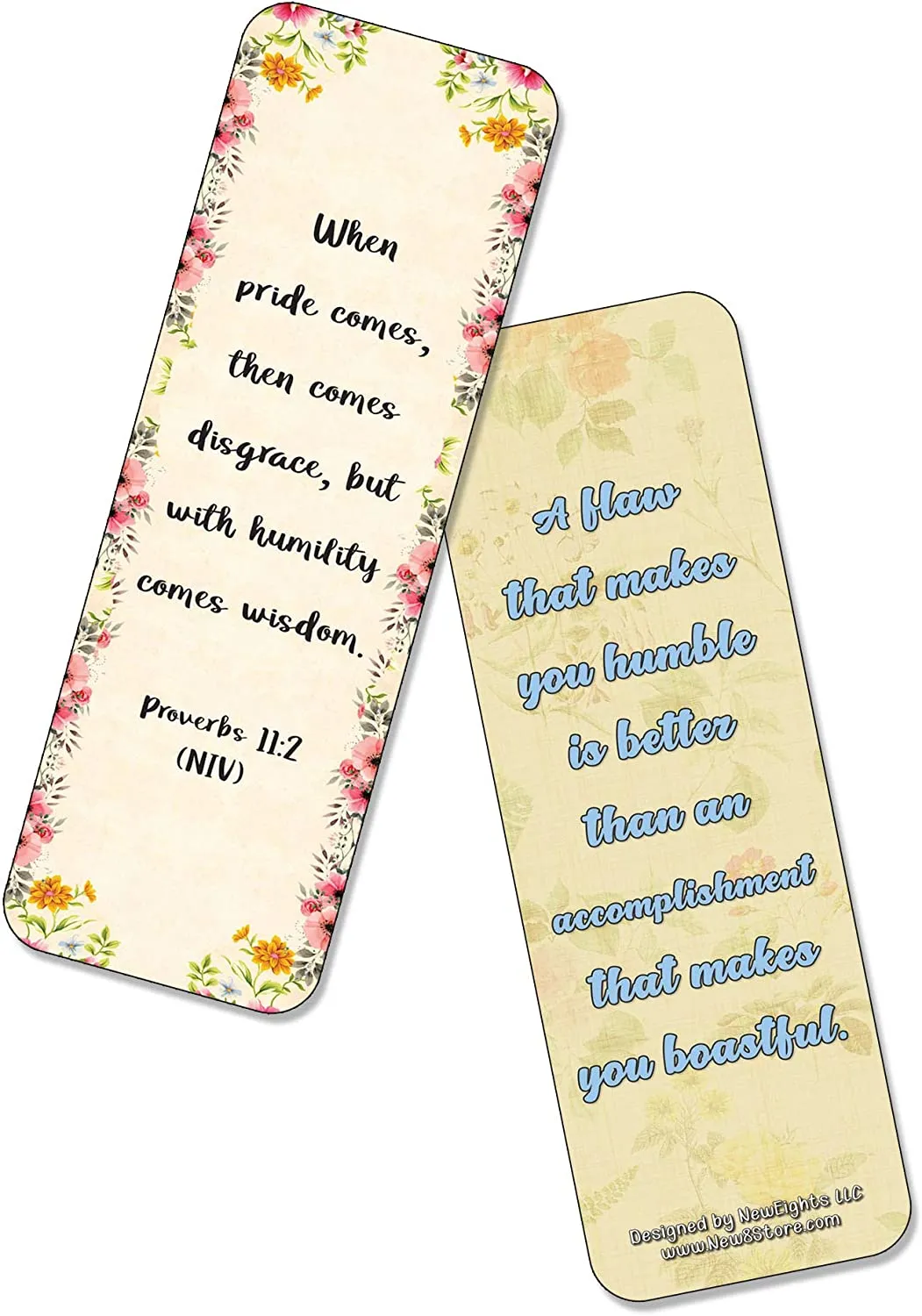 NewEights Famous Verses and Quotes on Humility (12-Pack) – Daily Motivational Card Set – Collection Set Book Page Clippers – Ideal for Church Events
