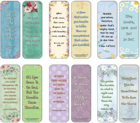 NewEights Famous Verses and Quotes on Humility (12-Pack) – Daily Motivational Card Set – Collection Set Book Page Clippers – Ideal for Church Events