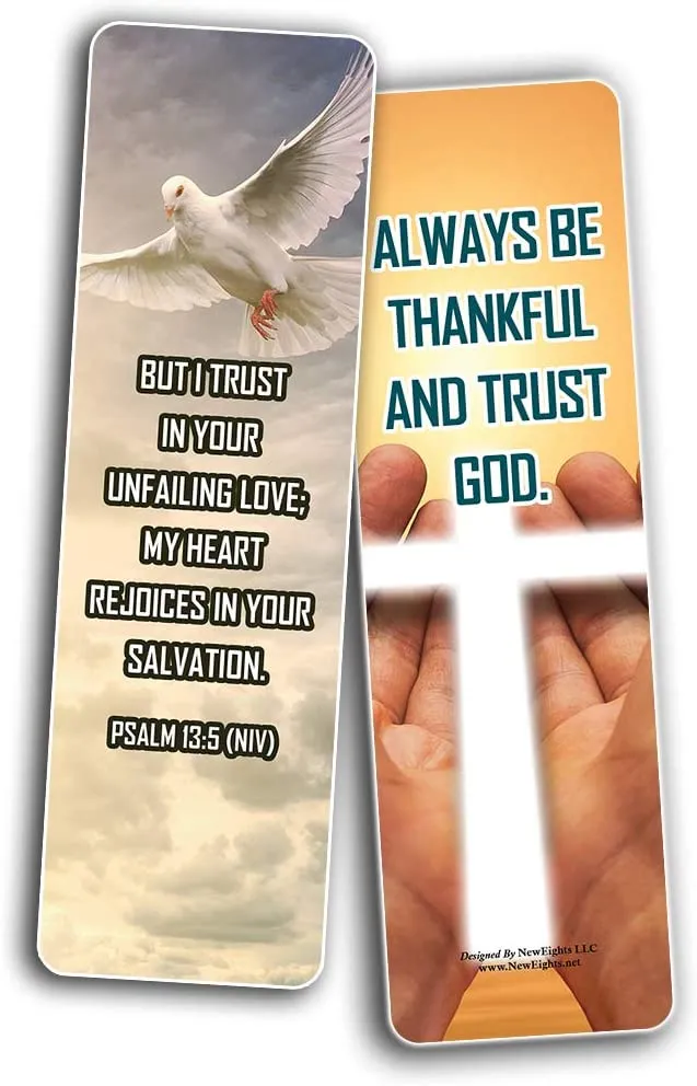 NewEights Famous Verses and Quotes on Trust (12-Pack) – Daily Motivational Card Set – Collection Set Book Page Clippers – Ideal for Church Events