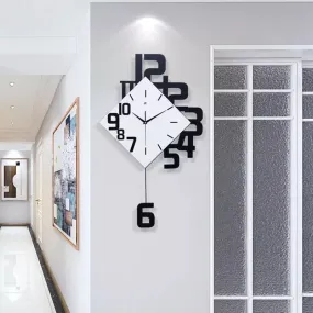 Nordic Style Luxury Swing Wall Clock, Classic Wooden Creative Clock, Swing Hanging Mute Pendulum Wall Clock