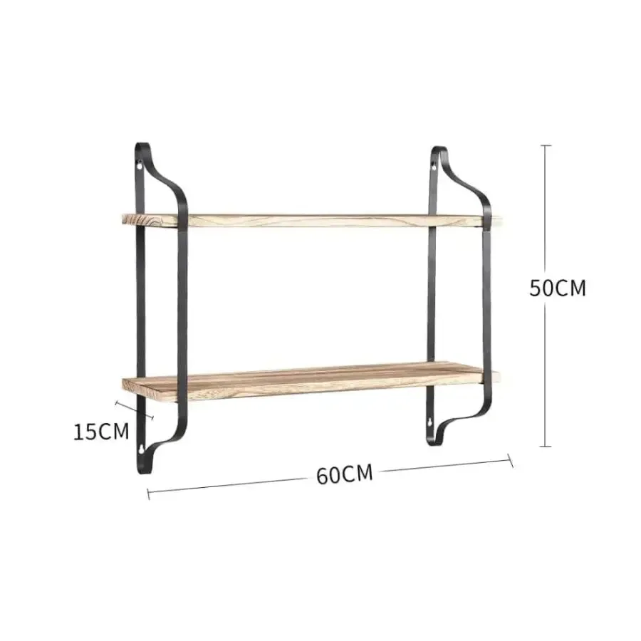 Paulownia Wooden Double Floating Shelves