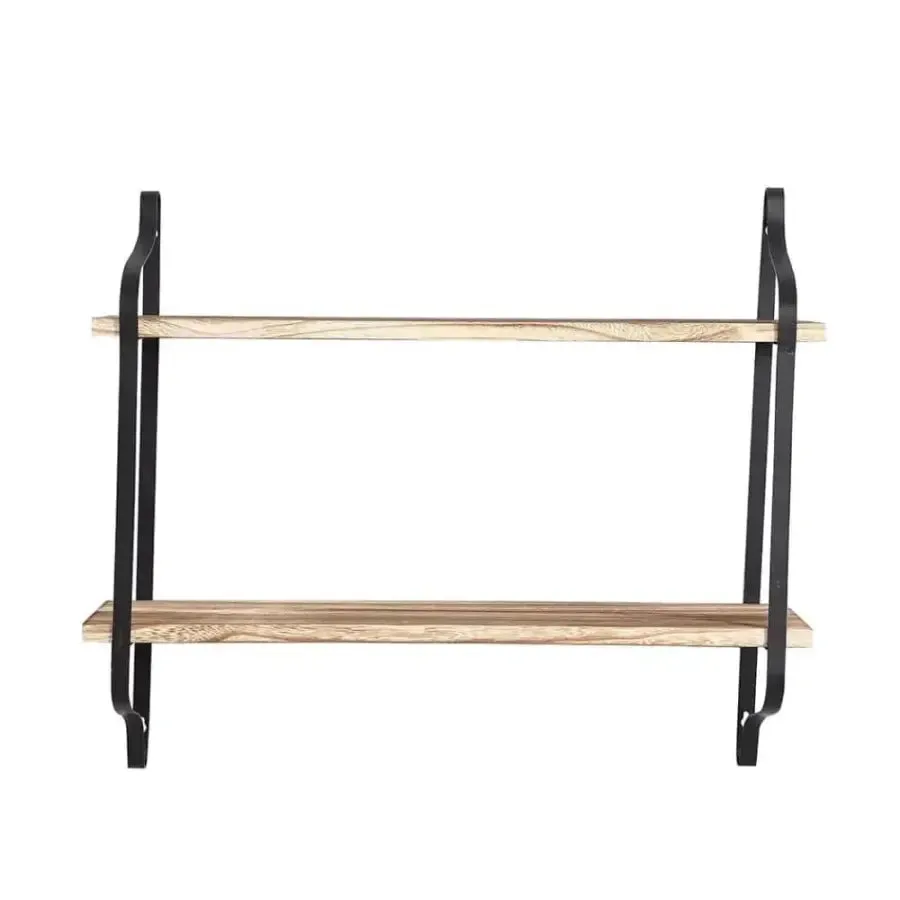 Paulownia Wooden Double Floating Shelves