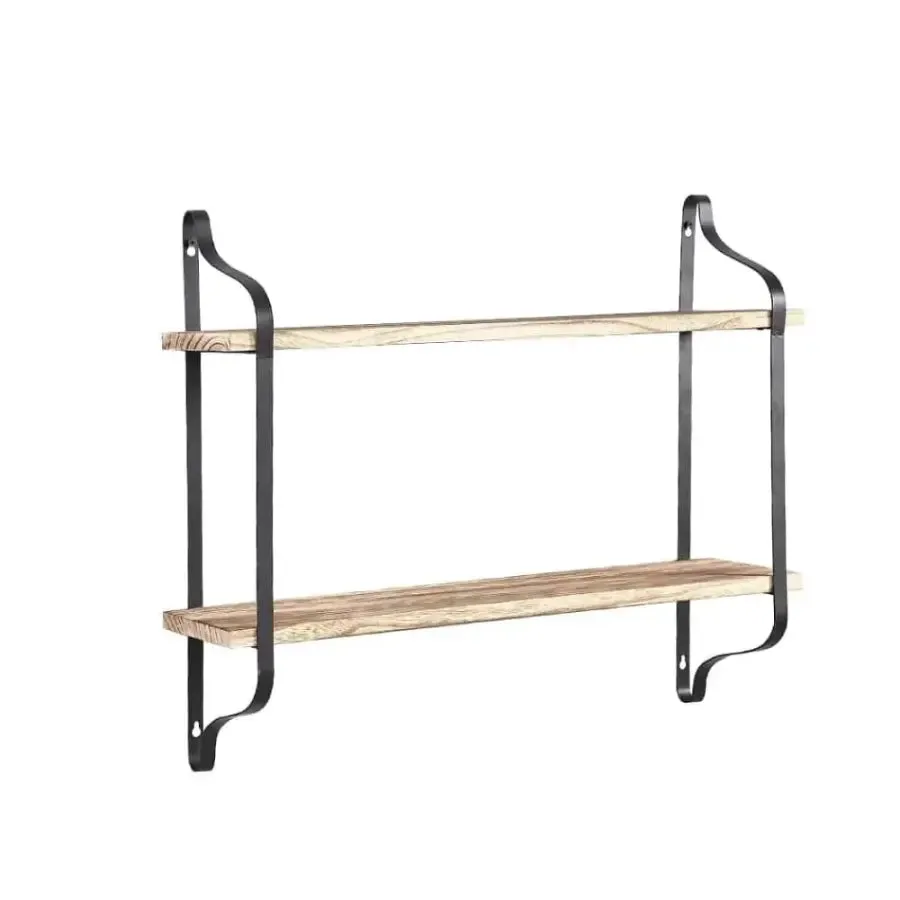 Paulownia Wooden Double Floating Shelves