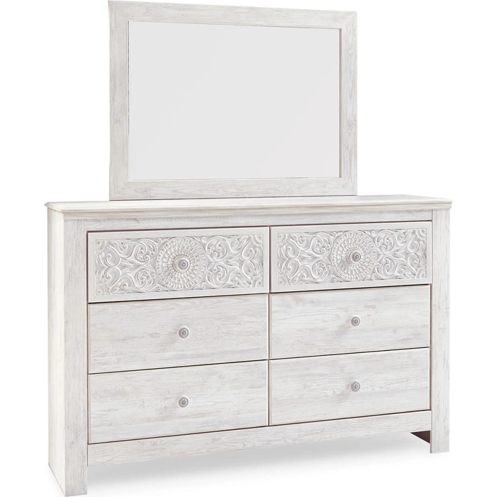 Paxberry 5 Piece Queen Panel Bedroom - Whitewash