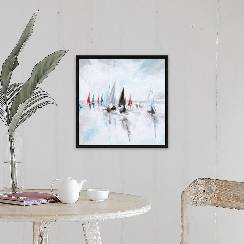 "Calm and Serene" Black Float Frame Canvas Art