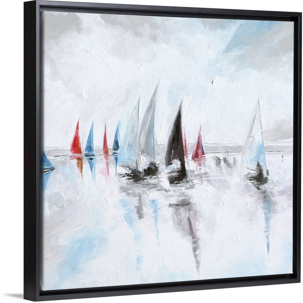 "Calm and Serene" Black Float Frame Canvas Art