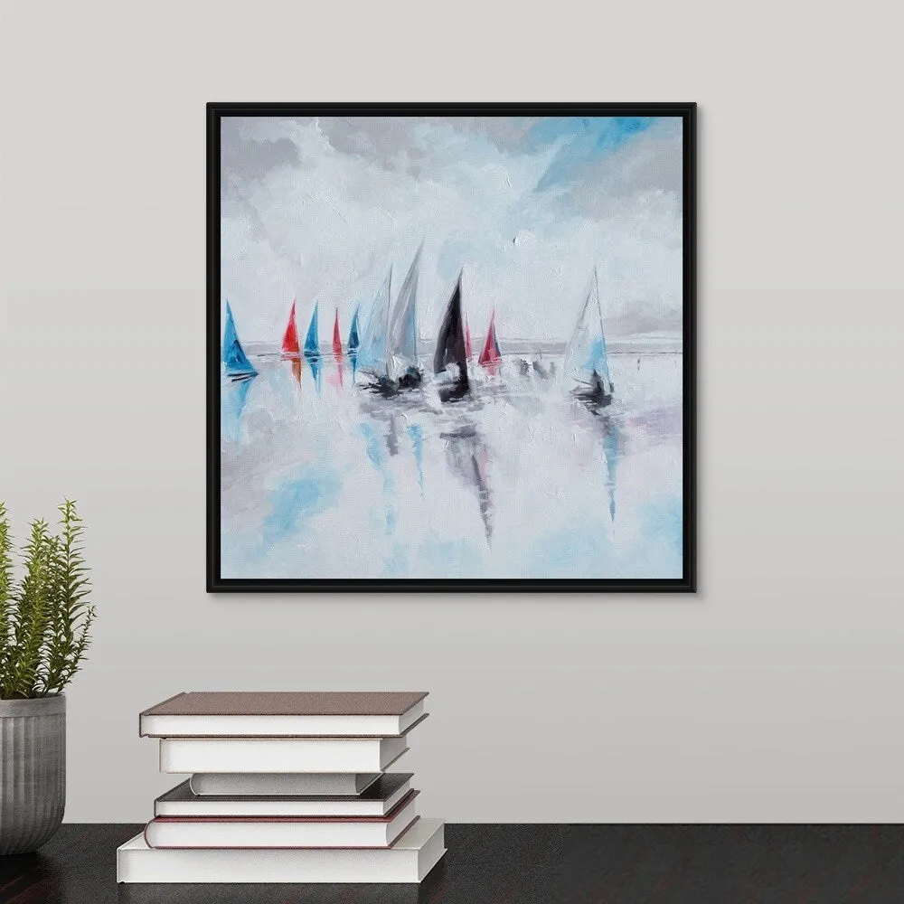 "Calm and Serene" Black Float Frame Canvas Art