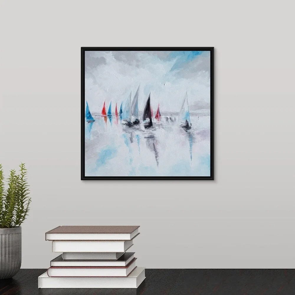 "Calm and Serene" Black Float Frame Canvas Art