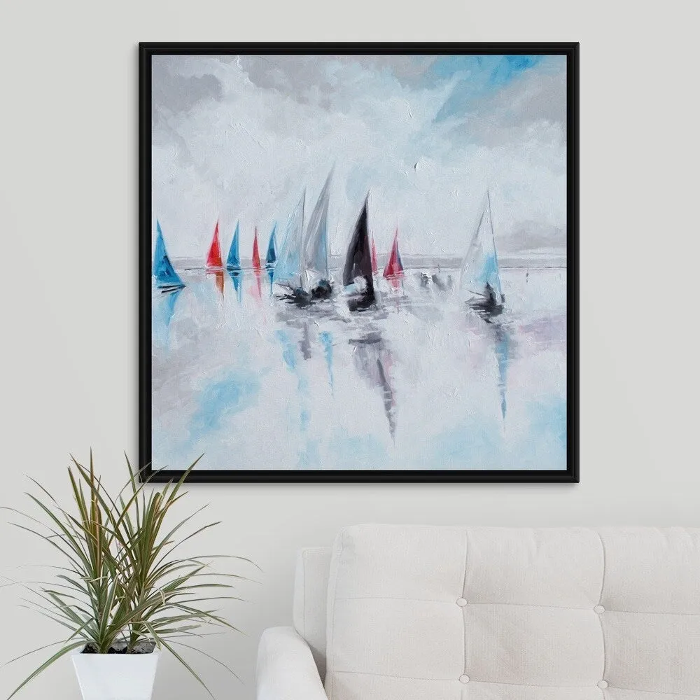 "Calm and Serene" Black Float Frame Canvas Art