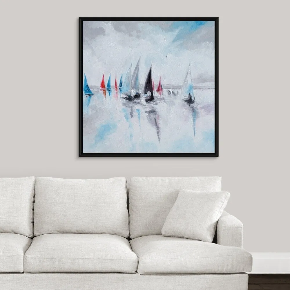 "Calm and Serene" Black Float Frame Canvas Art