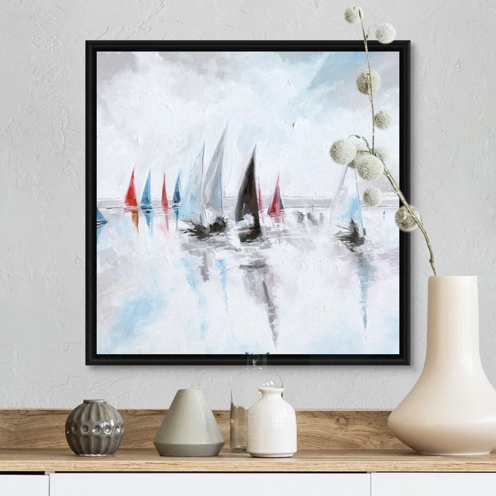 "Calm and Serene" Black Float Frame Canvas Art