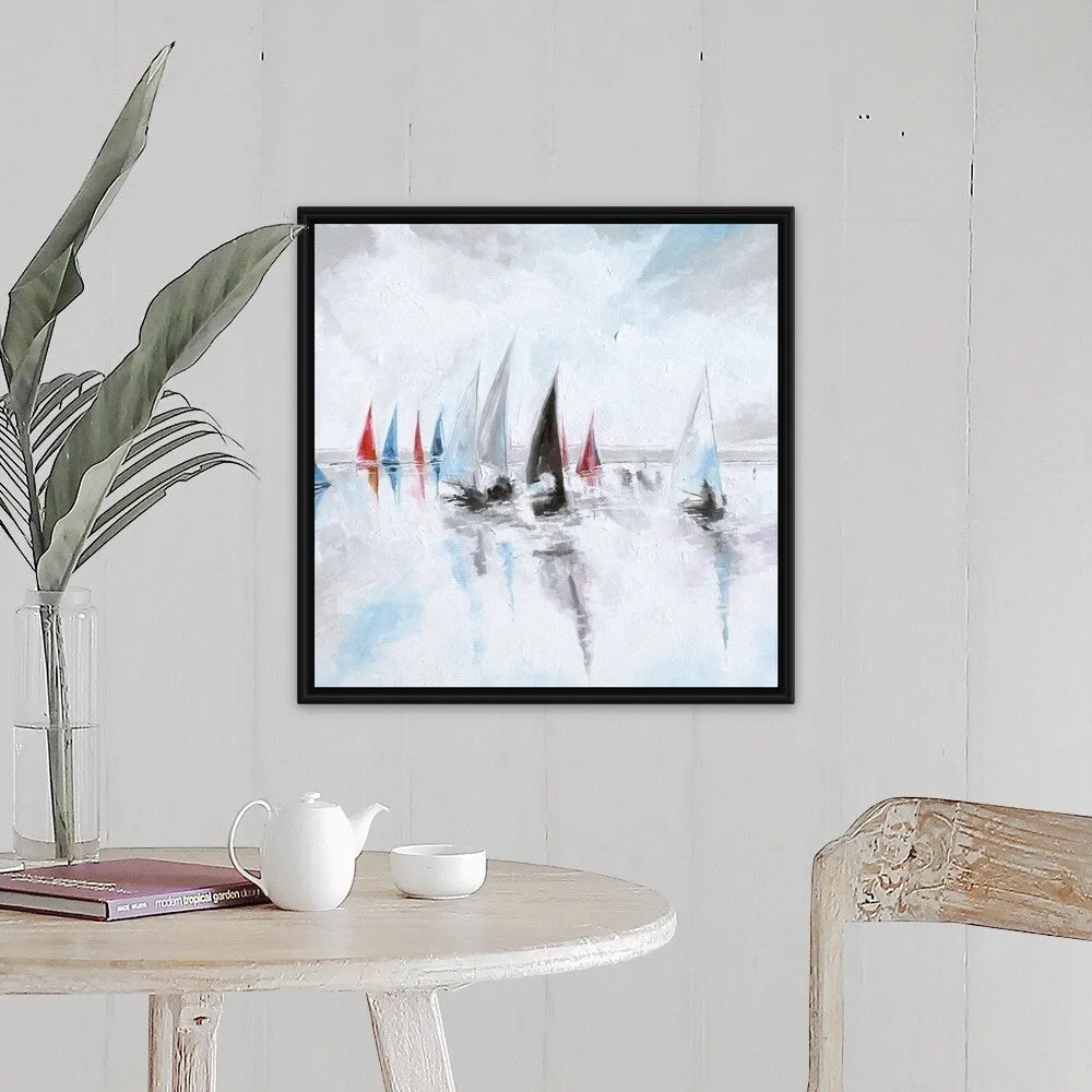 "Calm and Serene" Black Float Frame Canvas Art