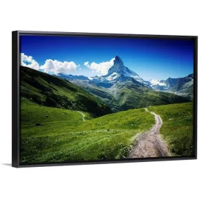 "Matterhorn II" Black Float Frame Canvas Art