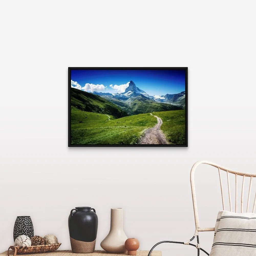 "Matterhorn II" Black Float Frame Canvas Art