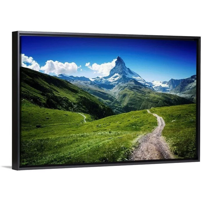 "Matterhorn II" Black Float Frame Canvas Art