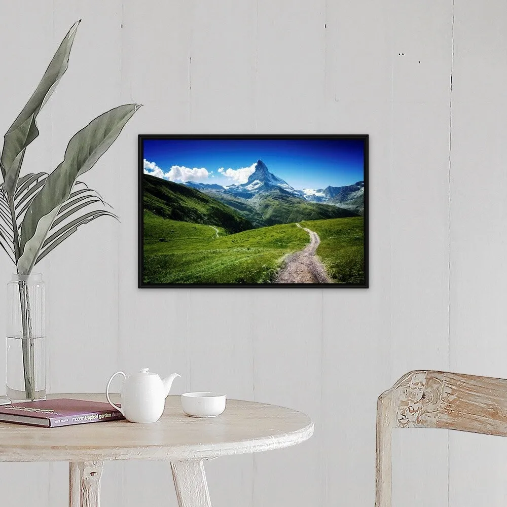 "Matterhorn II" Black Float Frame Canvas Art