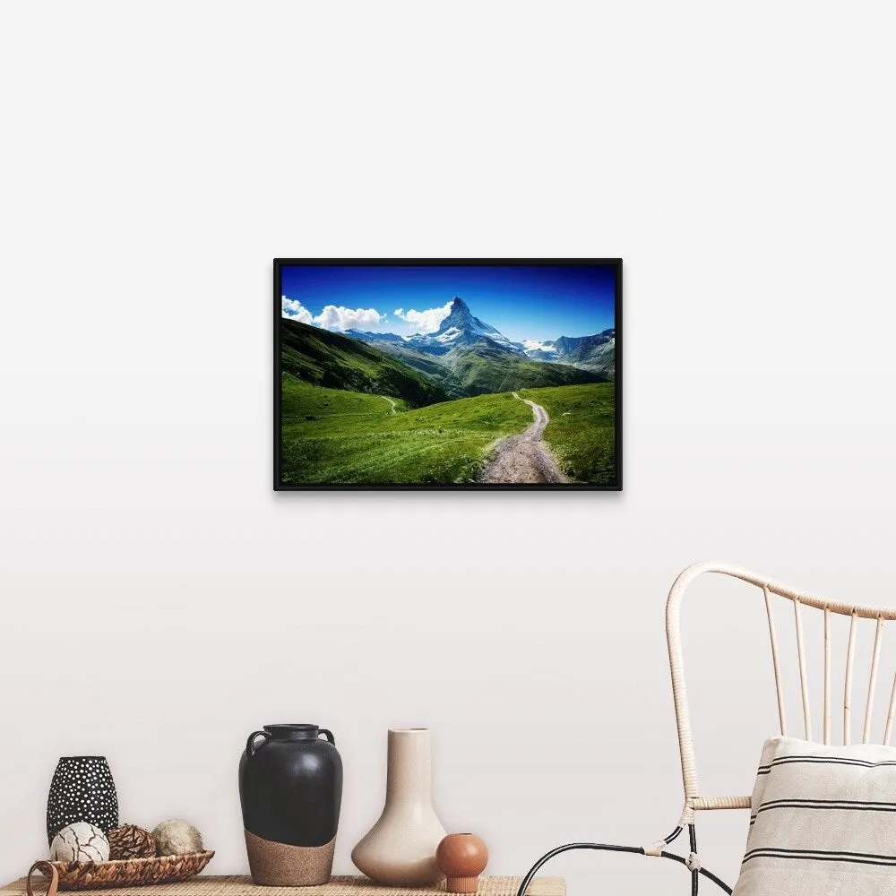 "Matterhorn II" Black Float Frame Canvas Art