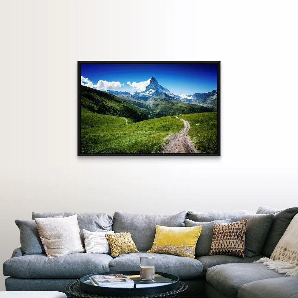 "Matterhorn II" Black Float Frame Canvas Art