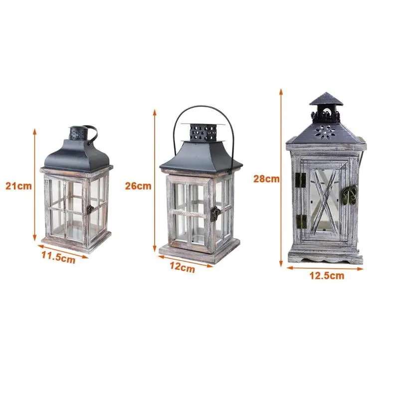 Retro Large Candle Lantern Iron Art Extra Large Floor Candle Lantern Hanging Decortive Candle Holder