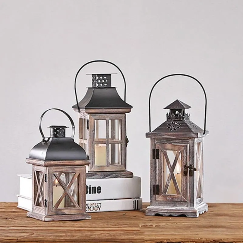 Retro Large Candle Lantern Iron Art Extra Large Floor Candle Lantern Hanging Decortive Candle Holder