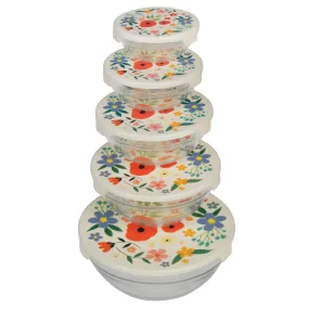 Rex Set of 5 Summer Meadow Glass Bowls