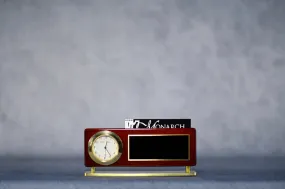 Rosewood Clock with Card Holder