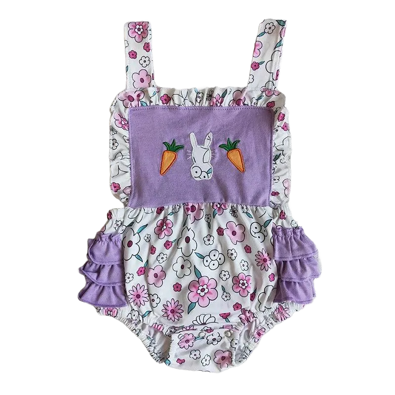 Ruffled Bunny-Themed Baby's Romper