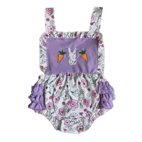 Ruffled Bunny-Themed Baby's Romper