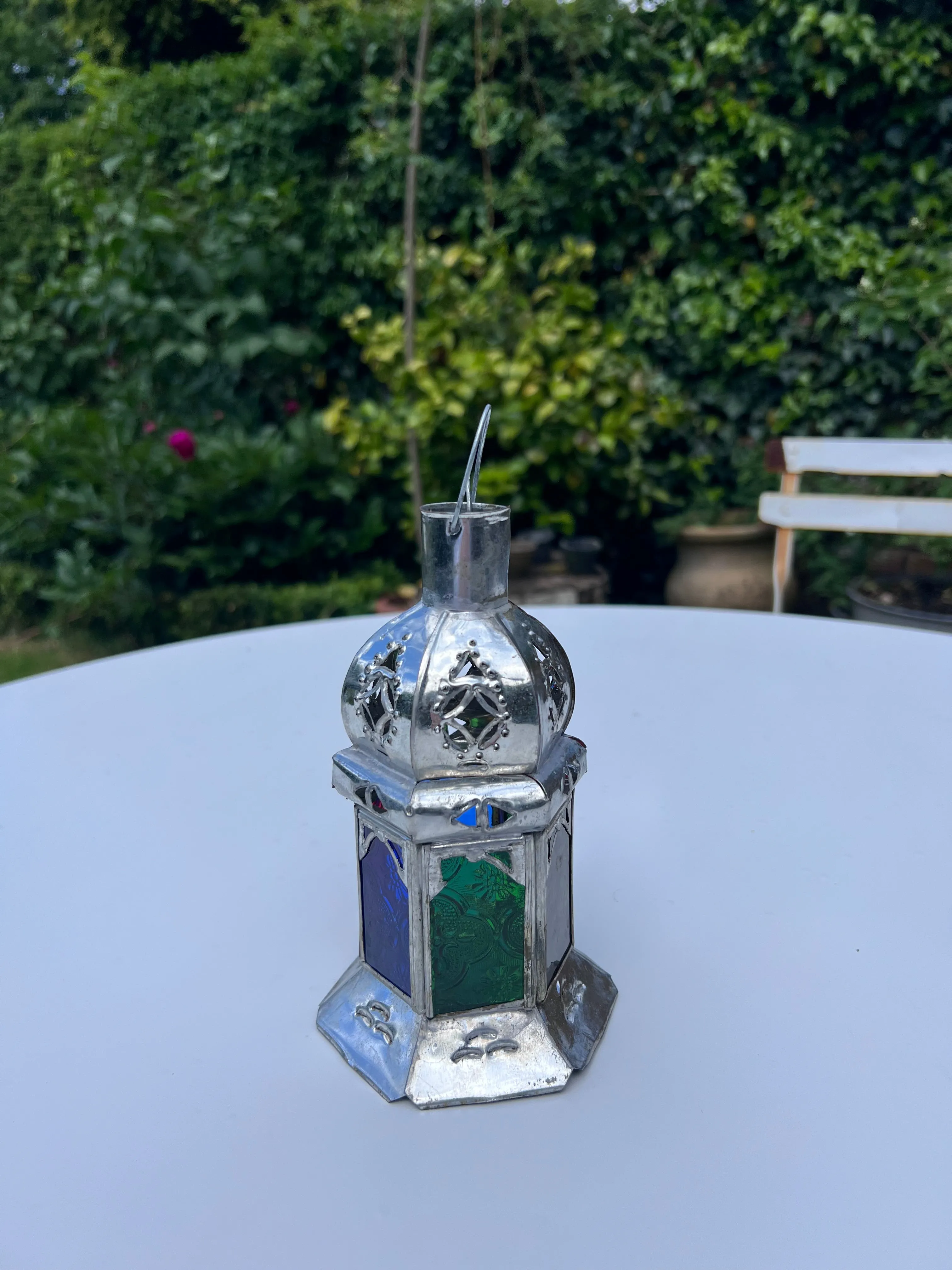 Rustic Moroccan Handmade Coloured Glass Lantern