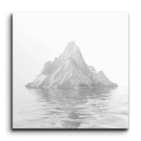 Serene Geometric Iceberg in Monochrome