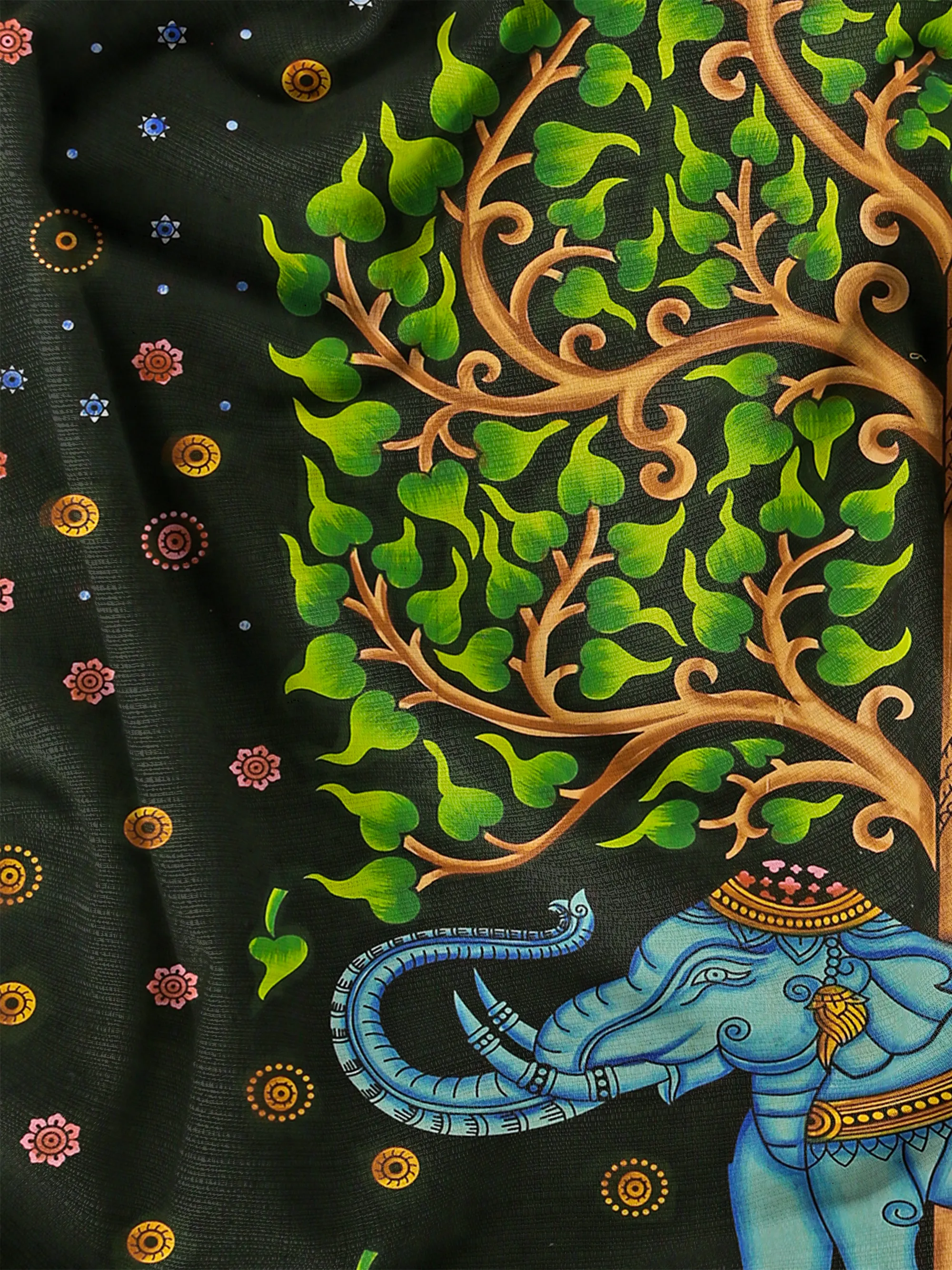 SheetKart Cotton Printed Wall Hanging Tapestry | Elephant Tree Printed | Hand Brushed | Home Decor Art | Perfect Gift | Aesthetic Room Decor | Proudly Made in India