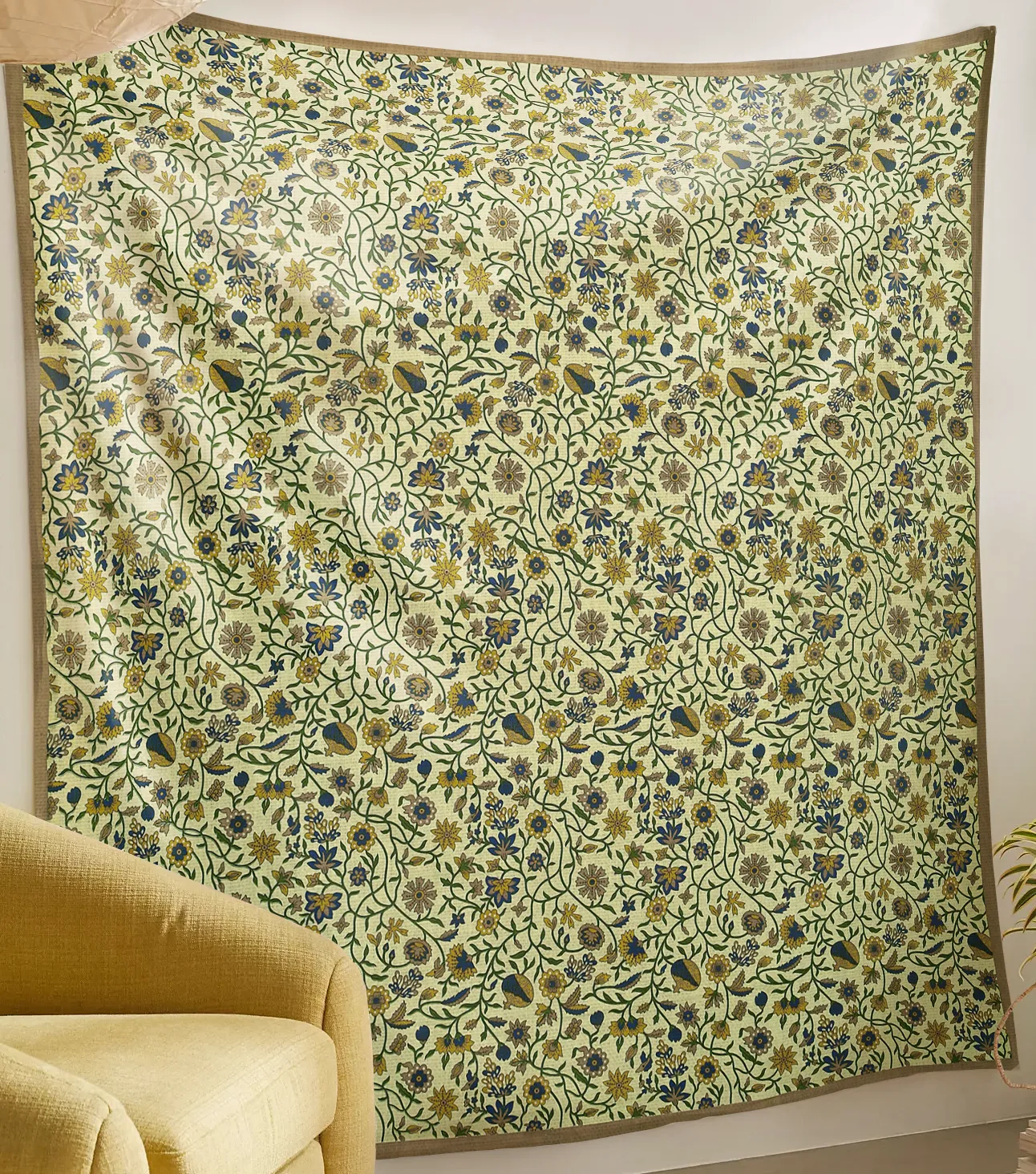 SheetKart Cotton Printed Wall Hanging Tapestry | Floral Print | Bohemian Art | Home Decor Art | Perfect Gift | Aesthetic Room Decor | Proudly Made in India