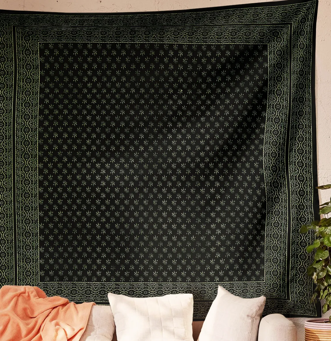 SheetKart Cotton Printed Wall Hanging Tapestry | Hand Block Pattern | Home Decor Art | Perfect Gift | Aesthetic Room Decor | Proudly Made in India