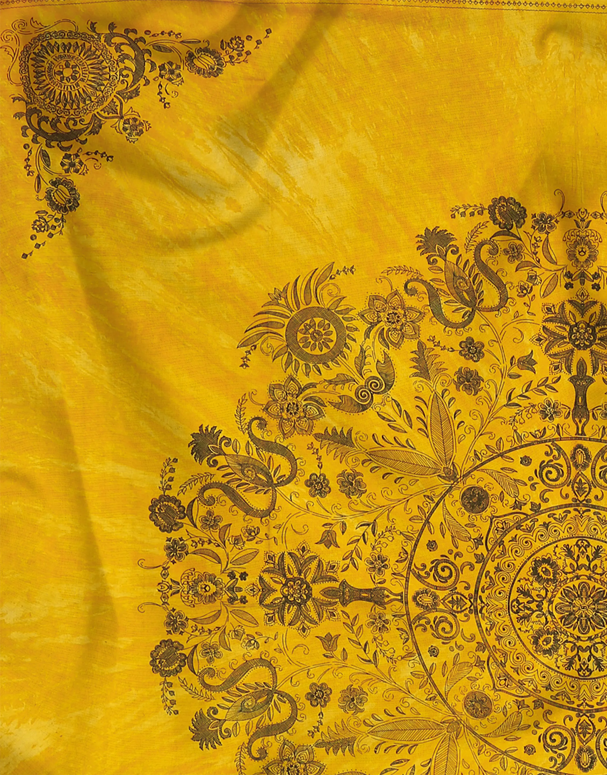 SheetKart Cotton Printed Wall Hanging Tapestry | Mandala Tapestries | Yellow Tie & Dye | Bohemian Art | Home Decor | Perfect Gift | Aesthetic Room Decor | Proudly Made in India
